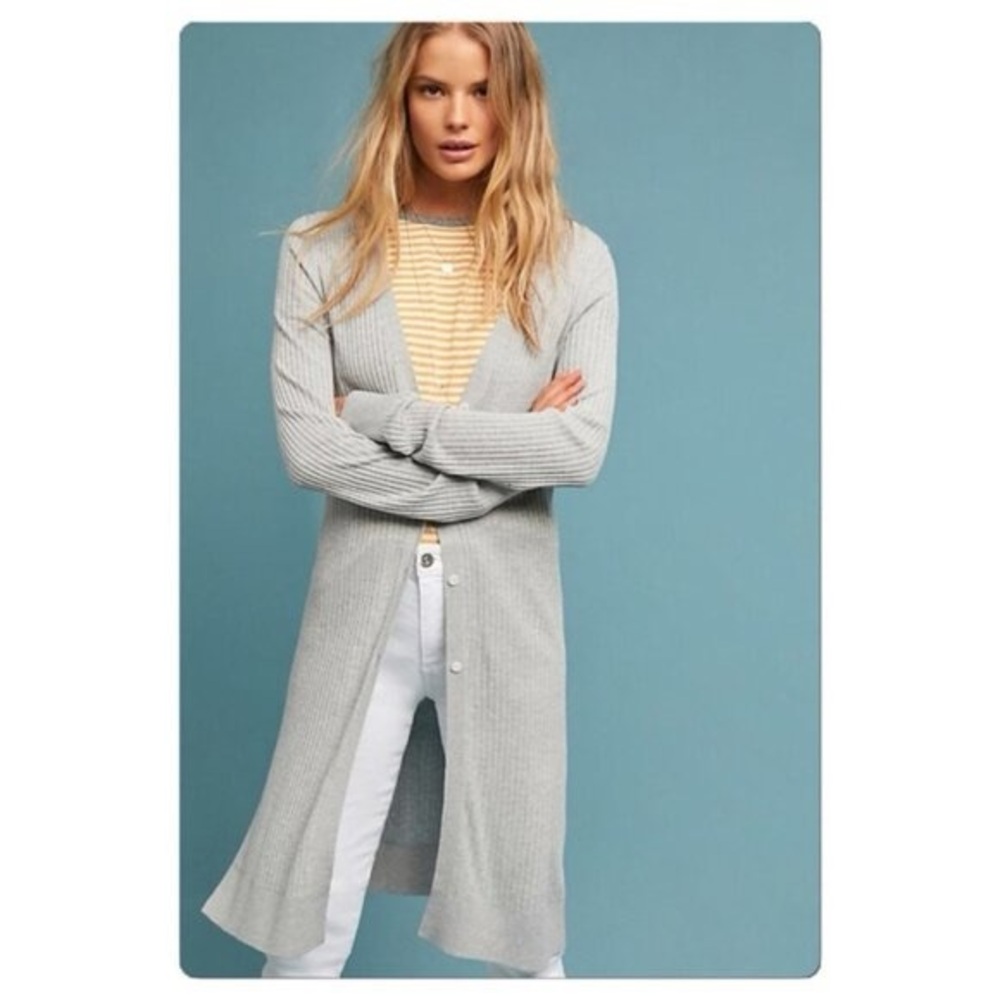 Anthropologie Gray Duster Cardigan Medium